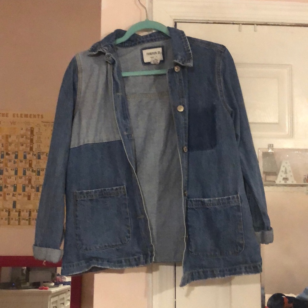 Denim patched shirt/ jacket
